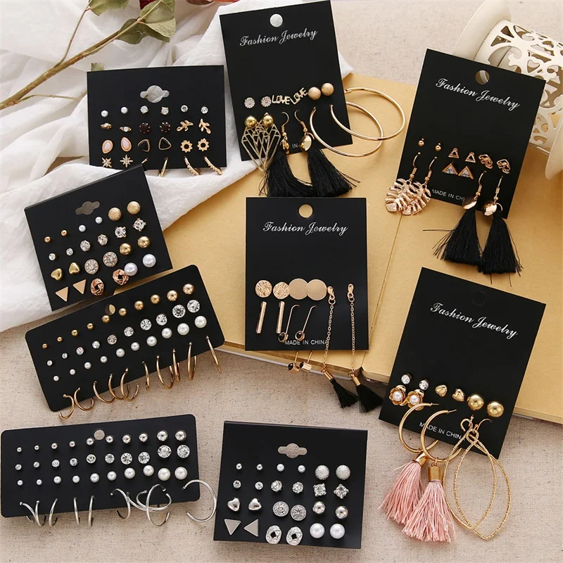 Women's Set Pearl For Women Bohemian Fashion Jewelry 2020 Geometric Crystal Heart Stud Earrings, Picture display
Women's Set Pearl For Women Bohemian Fashion Jewelry 2020 Geometric Crystal Heart Stud Earrings, Picture display
