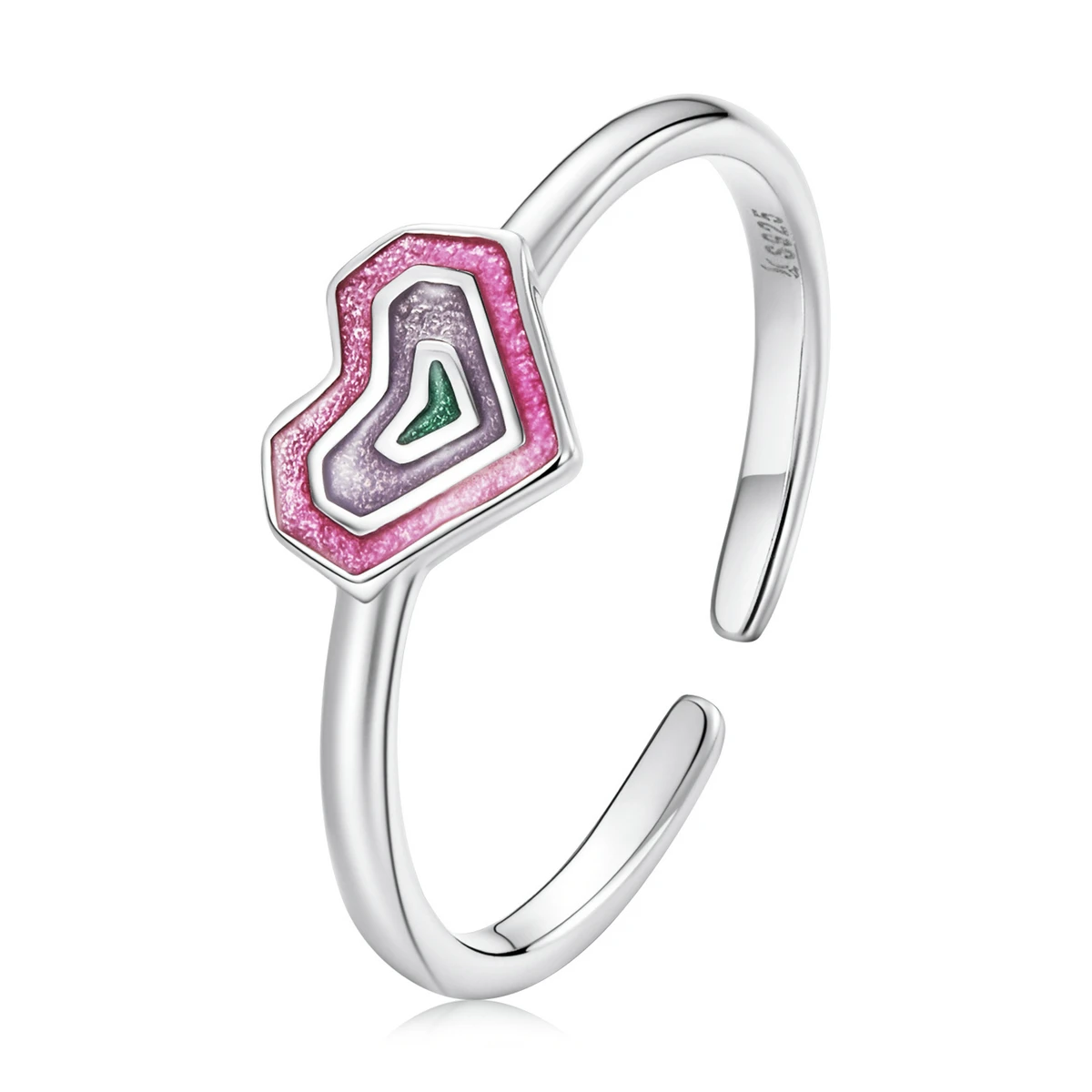 SCR775 Simple style heart shaped jewelry 925 sterling silver colorful love heat shaped adjustable rings for women
SCR775 Simple style heart shaped jewelry 925 sterling silver colorful love heat shaped adjustable rings for women