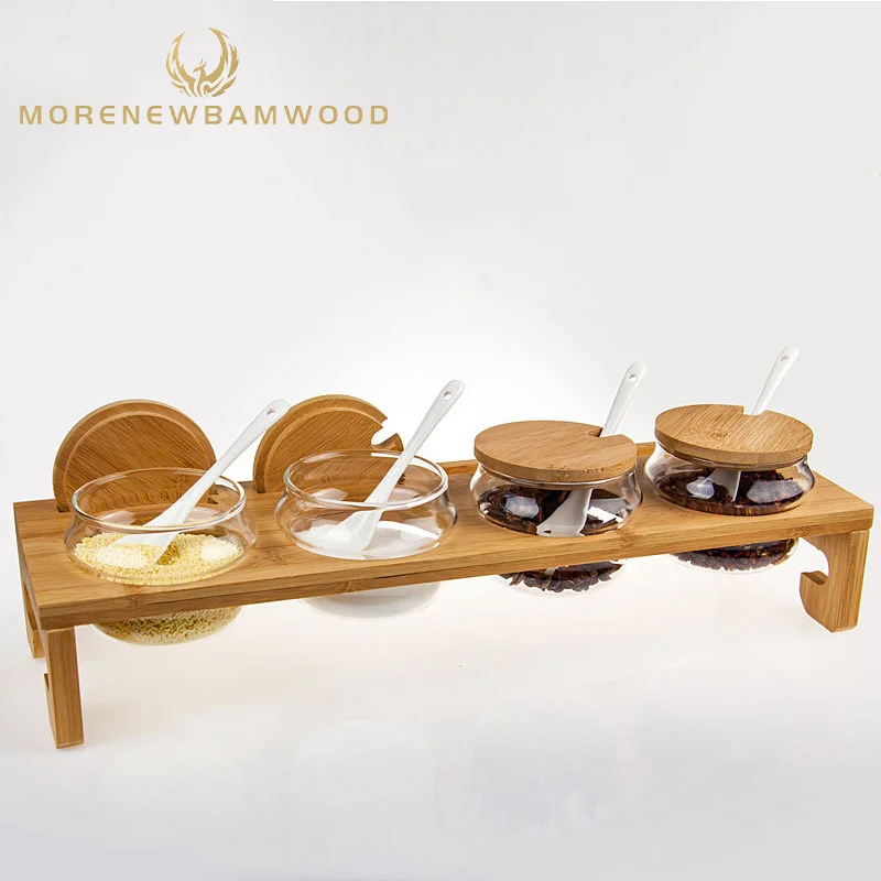 Factory outlet seasoning glass can set with bamboo cover, bamboo glass seasoning can.
Factory outlet seasoning glass can set with bamboo cover, bamboo glass seasoning can.