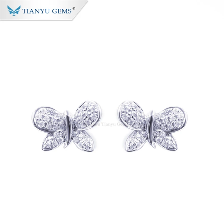 Tianyu gems new design trendy moissanite earring butterfly shape white gold stud earrings
Tianyu gems new design trendy moissanite earring butterfly shape white gold stud earrings