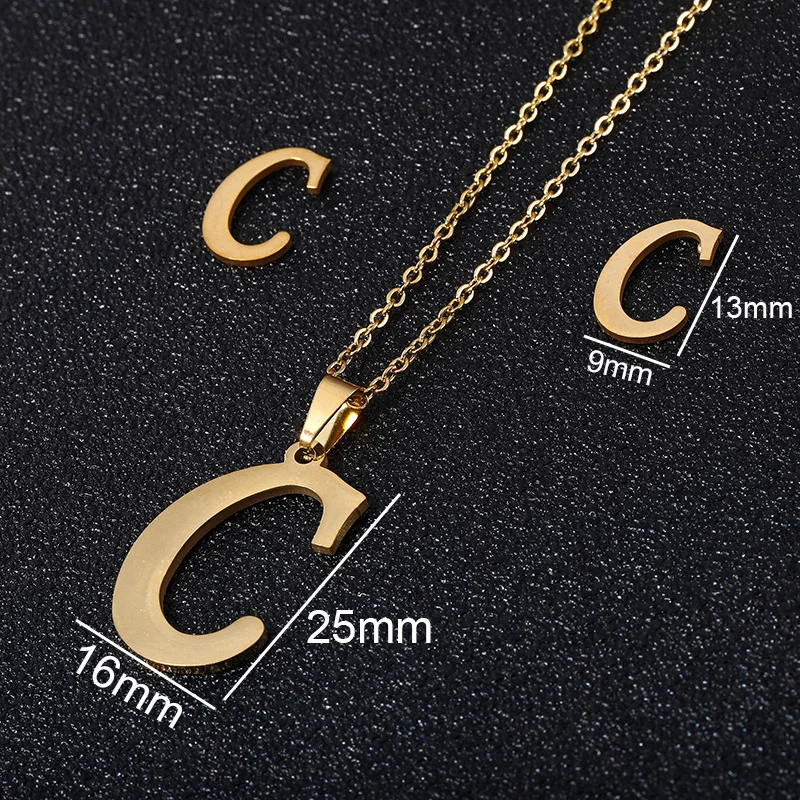 ADELANTE Wholesale 26 Stainless Steel Uppercase Letter 2 Piece Set Earrings Jewelry Necklace
ADELANTE Wholesale 26 Stainless Steel Uppercase Letter 2 Piece Set Earrings Jewelry Necklace