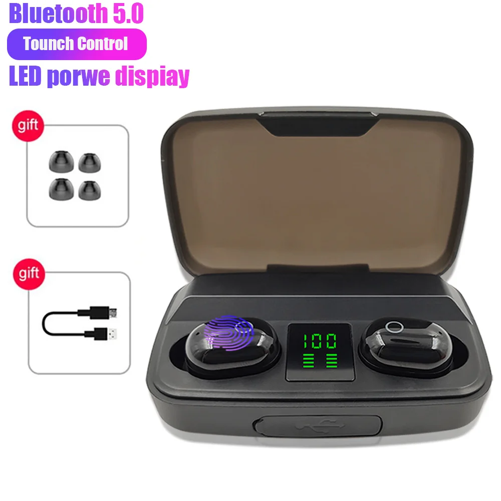 A16 TWS wireless BT 5.0 Mini In-ear music headset 8D stereo noise reduction touch headset LED power display
A16 TWS wireless BT 5.0 Mini In-ear music headset 8D stereo noise reduction touch headset LED power display