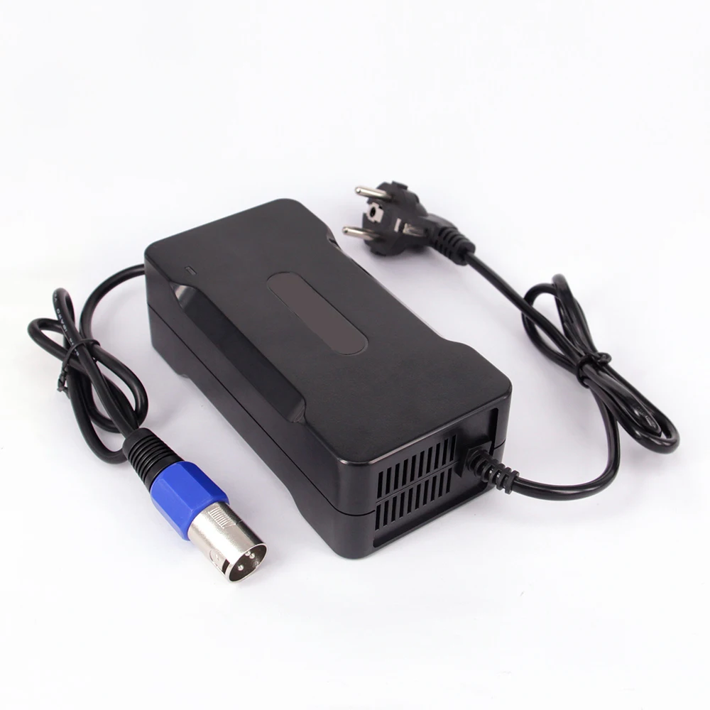 

54.6V 3A City E-bike Adults Electric Bicycles Charger 48V for 13S Lithium-ion Battery Pack with XLR, Black