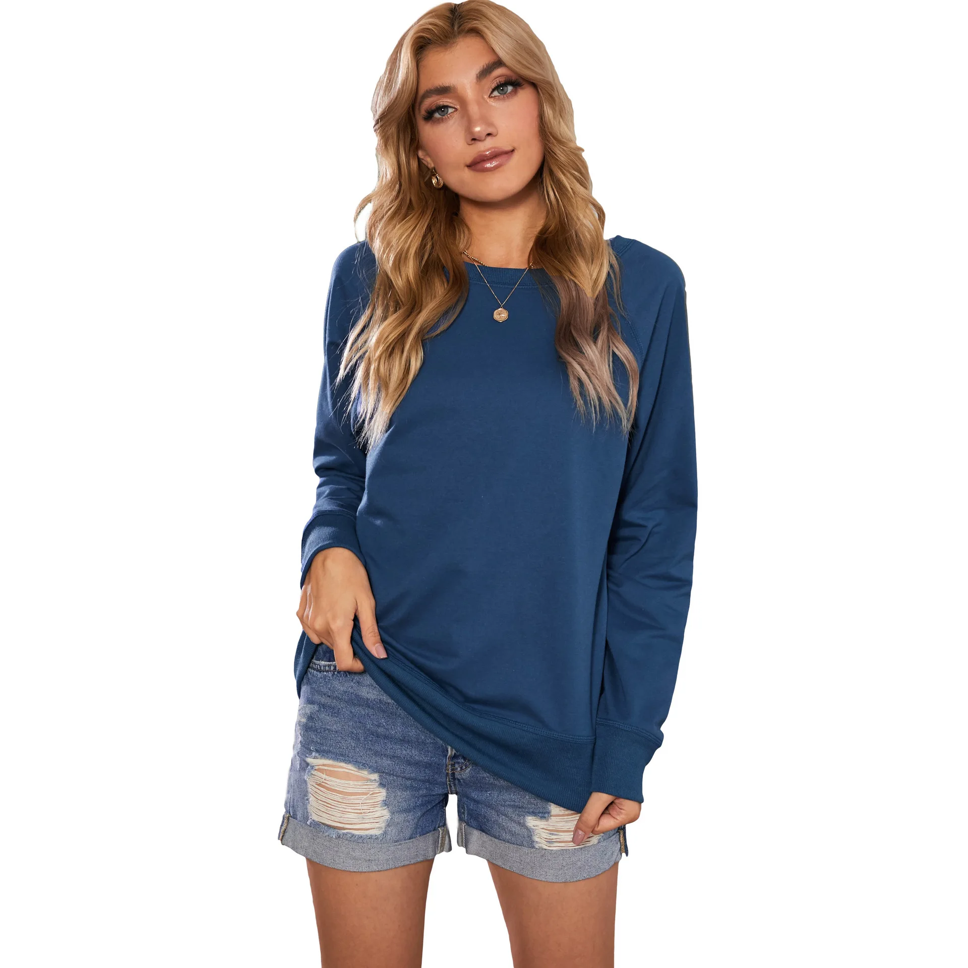 I997 2021 High Quality Long Sleeve Crew Neck Solid Streetwear Clothing Women Custom Sweatshirt
I997 2021 High Quality Long Sleeve Crew Neck Solid Streetwear Clothing Women Custom Sweatshirt