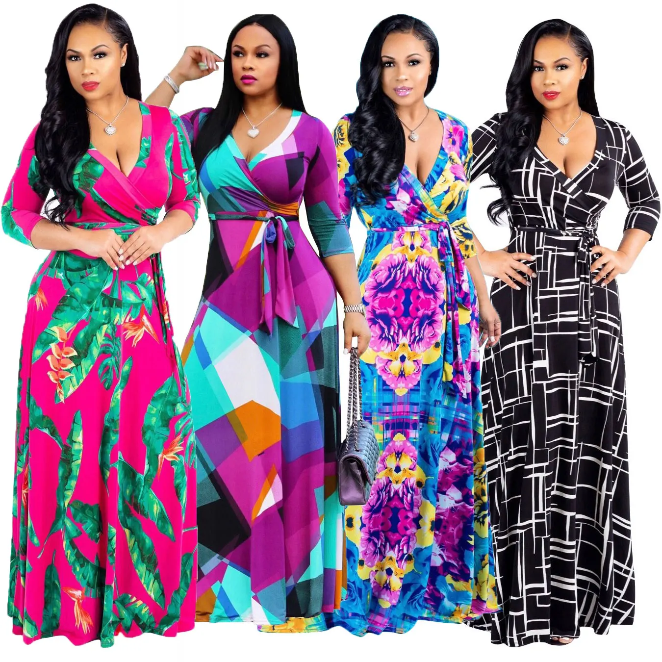 Fashion 2022 Ladies Printing V-neck Sexy Floor Dress for Women Elegant Casual Maxi Dresses
Fashion 2022 Ladies Printing V-neck Sexy Floor Dress for Women Elegant Casual Maxi Dresses