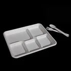 Biodegradable Rectangle Lunch plate with 5 compartment