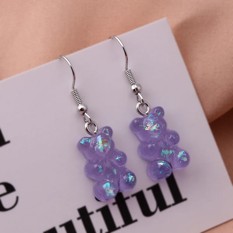 New Fashion Sequins Resin Gummy Bear Dangle Earrings for Women Girl DIY Cartoon Animal Bear Earrings Creative Drop Jewelry Gifts
New Fashion Sequins Resin Gummy Bear Dangle Earrings for Women Girl DIY Cartoon Animal Bear Earrings Creative Drop Jewelry Gifts