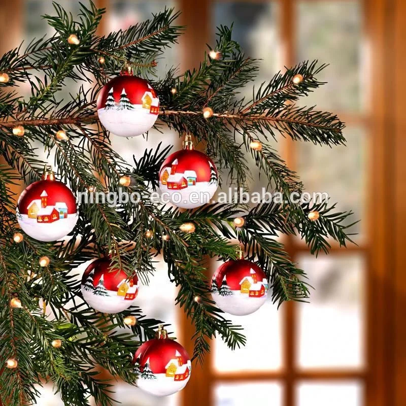 Dia 6cm Decorative Plastic Christmas Ball Christmas Tree Ornaments