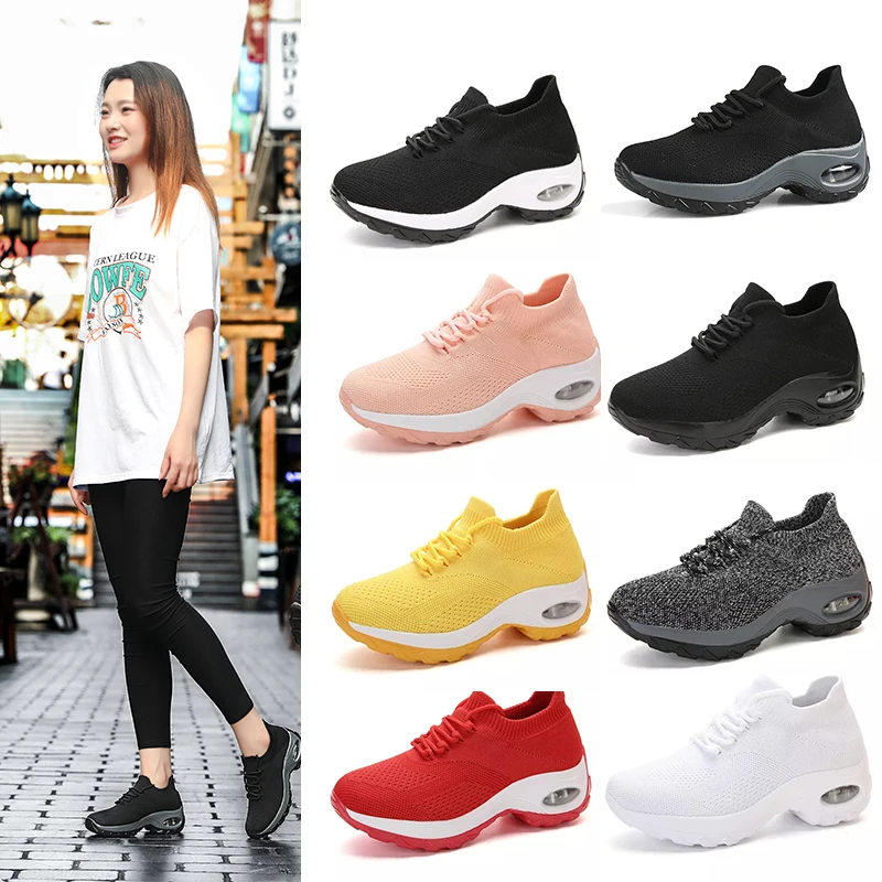 Plus large Size Lightweight Height Increasing Air Cushion Shake Slip on Knit Dance Sock Women Running Outdoor Casual Sport Shoes, Pantone color is available
Plus large Size Lightweight Height Increasing Air Cushion Shake Slip on Knit Dance Sock Women Running Outdoor Casual Sport Shoes, Pantone color is available