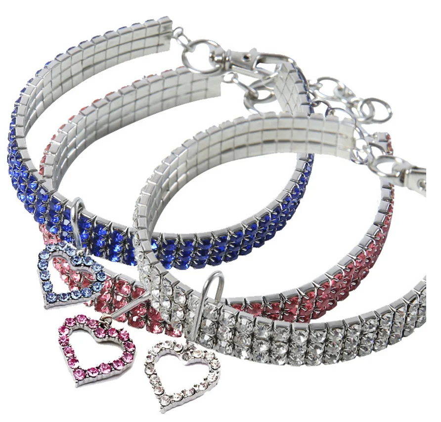 Heart Decorated Pet Collar Bright Crystal Dog Neck Collar Elastic Cat Necklace Pet Leash
Heart Decorated Pet Collar Bright Crystal Dog Neck Collar Elastic Cat Necklace Pet Leash