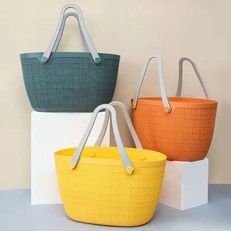 Nordic plastic portable vegetable basket Kitchen bathroom large capacity storage waterproof laundry basket, Morandi
Nordic plastic portable vegetable basket Kitchen bathroom large capacity storage waterproof laundry basket, Morandi