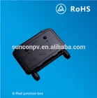 6-rail solar panel pv junction box with MC4 Connector and PV Cable