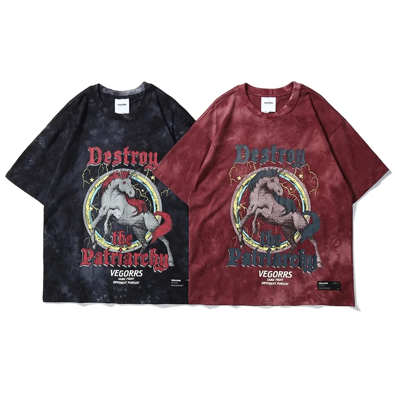 Summer New Hip-Hop Style Retro Oversized Tie-Dye Printed T-shirt Men's, Customized color
Summer New Hip-Hop Style Retro Oversized Tie-Dye Printed T-shirt Men's, Customized color