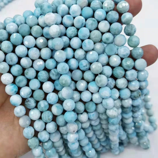 Wholesale Natural Smooth Charm Gemstone Cutting Larimar Round Faceted Loose Stone Beads For Jewelry Making, 100% natural color
Wholesale Natural Smooth Charm Gemstone Cutting Larimar Round Faceted Loose Stone Beads For Jewelry Making, 100% natural color
