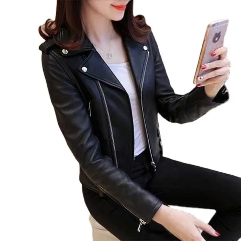 Wholesale Spring Autumn Clothing Ladies Pu Leather Women Short Slim Small Coat Motorcycle Clothing Leather Jacket
Wholesale Spring Autumn Clothing Ladies Pu Leather Women Short Slim Small Coat Motorcycle Clothing Leather Jacket