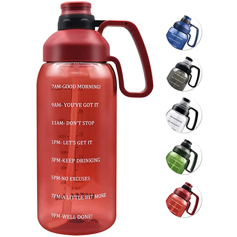 Motivational Water Bottle with Time Marker 2L Clear Large Water Bottle with Handle 64 OZ Water Bottle with Straw, Any pantone color is available
Motivational Water Bottle with Time Marker 2L Clear Large Water Bottle with Handle 64 OZ Water Bottle with Straw, Any pantone color is available