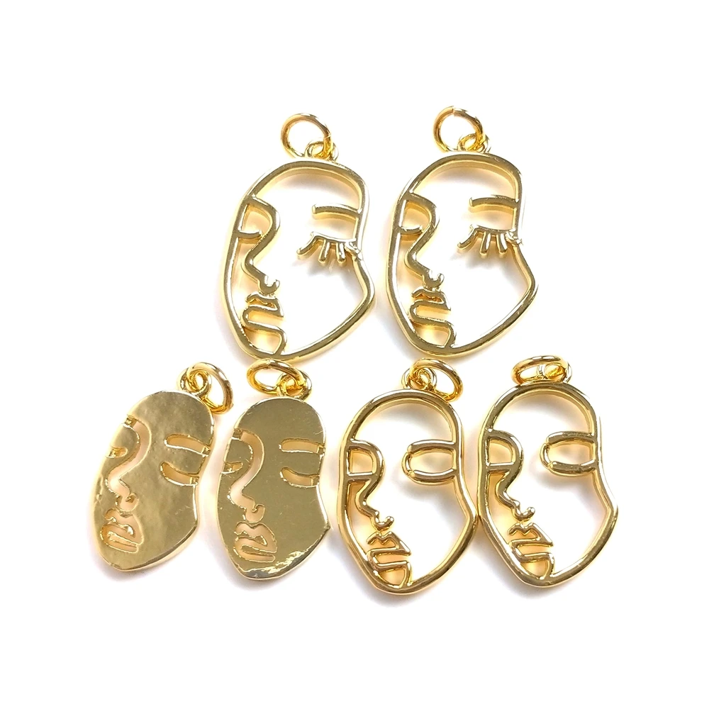 hangings 18K gold face copper pendant plated with real gold color jewelry accessories earrings Personalized Human Head Charm, Multi color
hangings 18K gold face copper pendant plated with real gold color jewelry accessories earrings Personalized Human Head Charm, Multi color