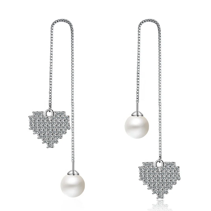 Pearl Heart Long Chain Tassel Dangle Earrings for Girls Women Ear wire Party Earrings Jewelry
Pearl Heart Long Chain Tassel Dangle Earrings for Girls Women Ear wire Party Earrings Jewelry