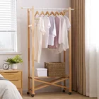 Vlush beech wood coat rack floor type bedroom hanger assembly home multi-function rack clothes rack