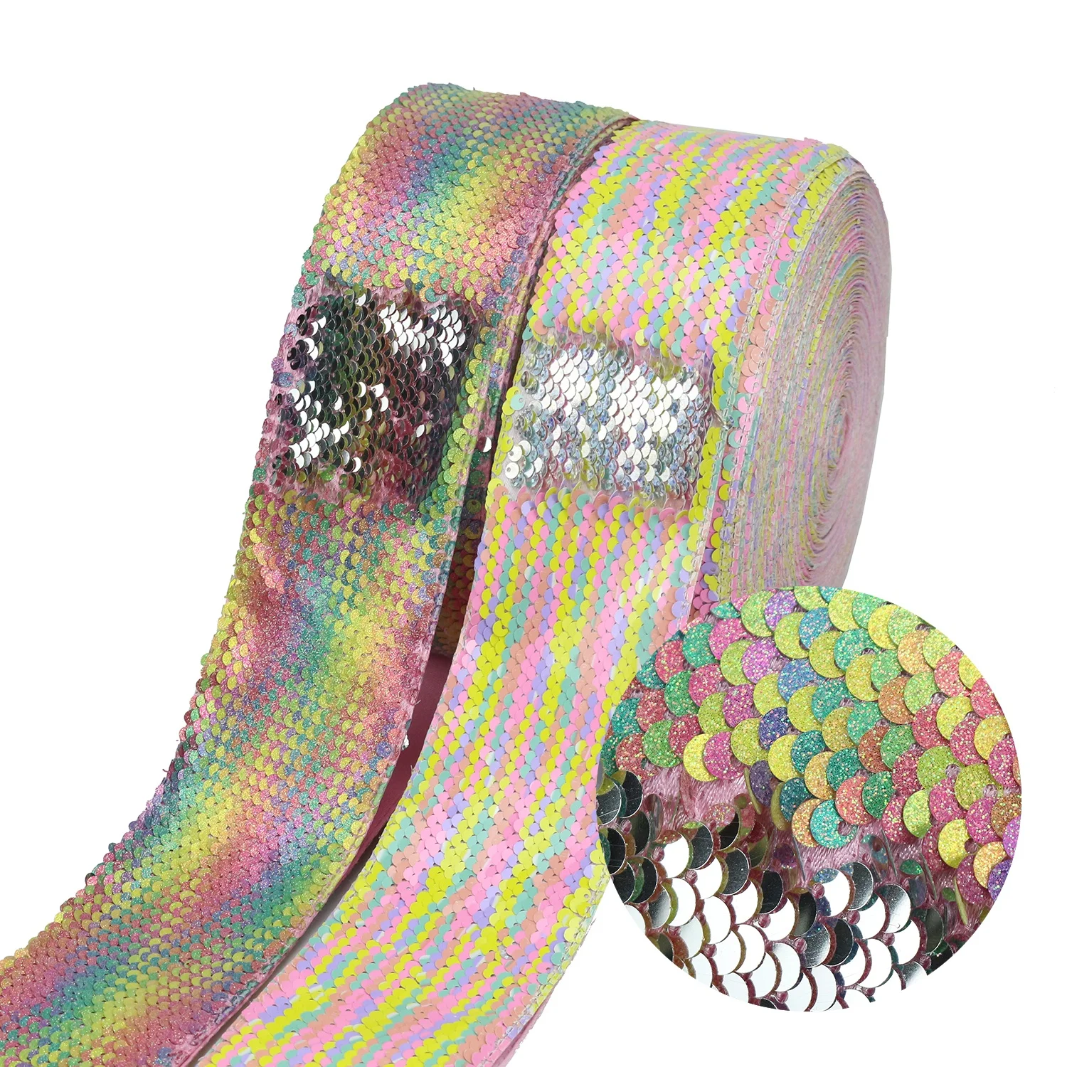 New Rainbow Sequin Fabric Cutting Sequins Ribbon Available in Stock For Retail 25 Yards, Rainbow/customized
New Rainbow Sequin Fabric Cutting Sequins Ribbon Available in Stock For Retail 25 Yards, Rainbow/customized