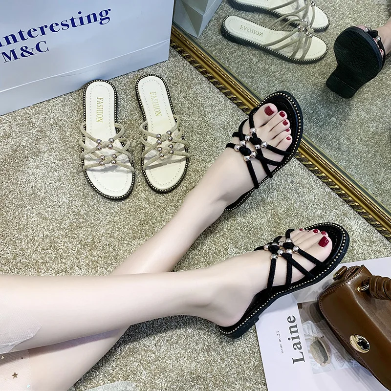 SD-208 fashion boutique cross straps weaving open toe with glitter stainless steel beaded flat slipper beach sandals women's, Picture show , plain squine colors
SD-208 fashion boutique cross straps weaving open toe with glitter stainless steel beaded flat slipper beach sandals women's, Picture show , plain squine colors