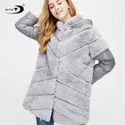 Thick Rex Rabbit Coat Ice Fox Vintage Winter Jacket Real Rex Rabbit New Pattern Luxury Winter Rabbit Fur Coat