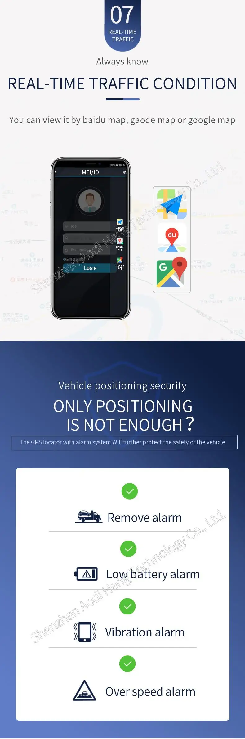 Long time tracking waterproof GPS car tracking with alarm system for vehicle tracker APP monitoring