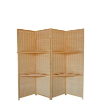 

Simple weaving partition folding 4 panels room divider screen