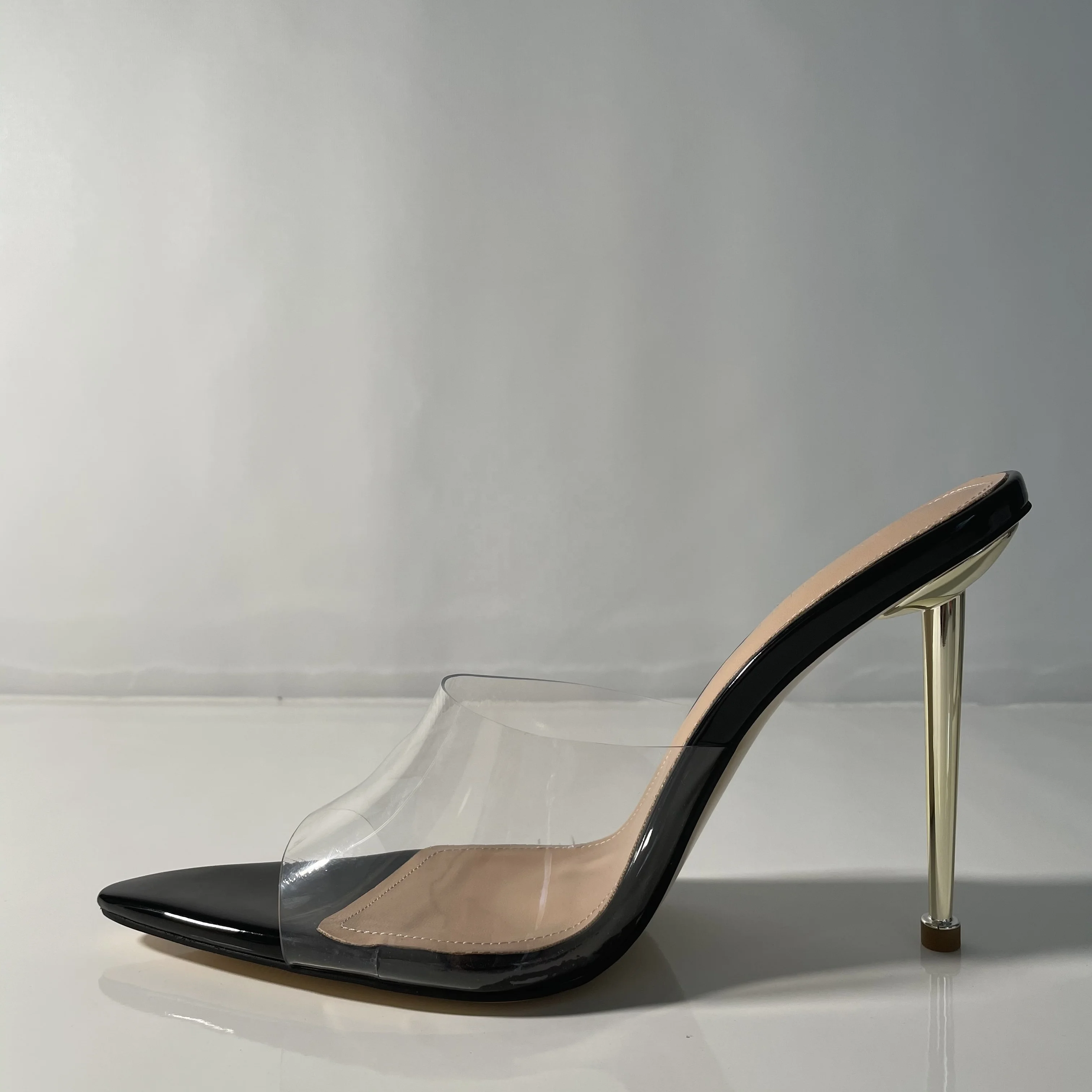 Large Size Pointed toe Sandals Ladies High Heel Shoes Transparent Clear PVC Stiletto High Heels Sandals Mules for Women, Black
Large Size Pointed toe Sandals Ladies High Heel Shoes Transparent Clear PVC Stiletto High Heels Sandals Mules for Women, Black