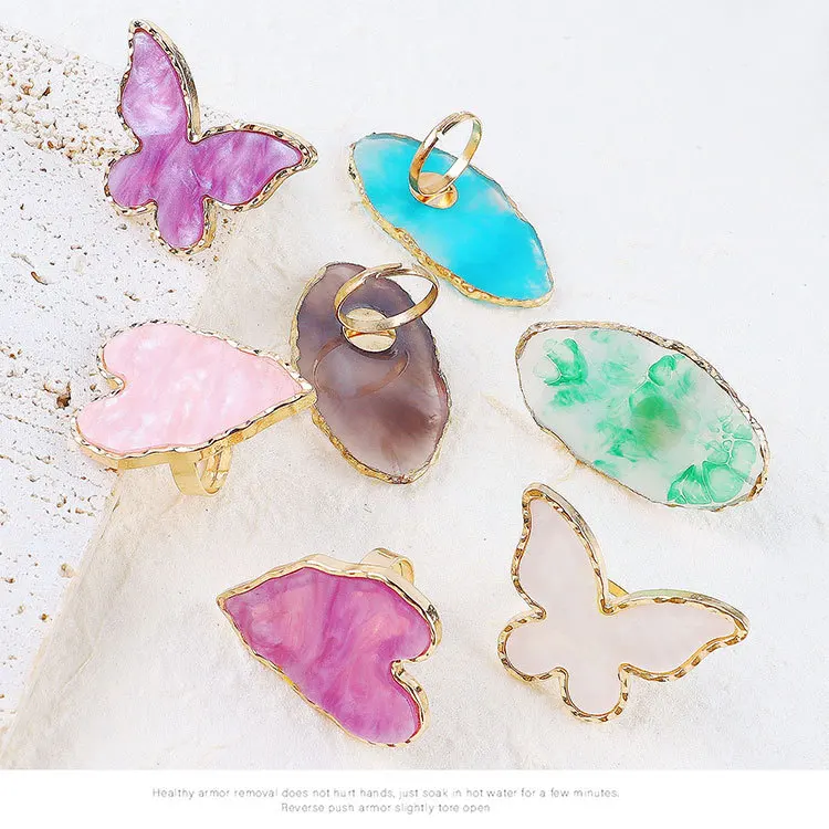 DIY Color Plates Nail Art Polish Holder Marble Adjustable Finger Crystal Resin Nail Art Ring Palette
DIY Color Plates Nail Art Polish Holder Marble Adjustable Finger Crystal Resin Nail Art Ring Palette
