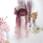 Dalaohome Wholesale Wig Colored Synthetic Hair Long Curly Ombre Wigs Straight Water Wave Harajuku Lolita Wigs Cosplay Hot Hairs