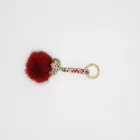 2019 New Fashion Leather Line Fake Rabit Fur Ball Keychain