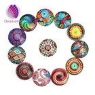 Wholesale round glass cabochon with kaleidoscope pattern pictures