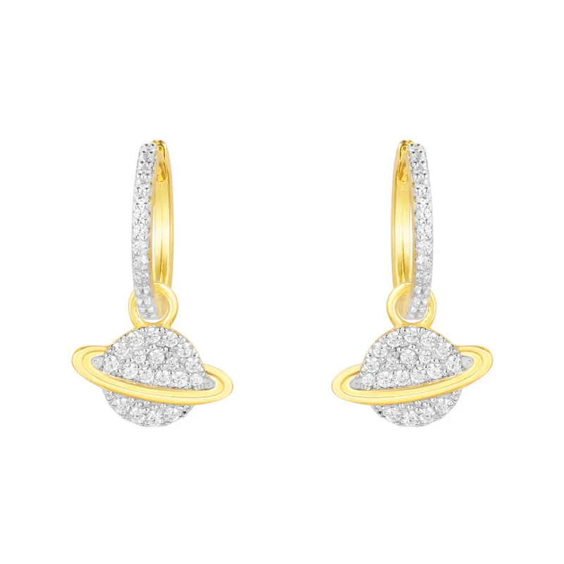 Sterling Silver 925 Jewelry Two Tone Star Planets Earrings With Diamond cz 18k Gold Plated Hoop Earrings for Women
Sterling Silver 925 Jewelry Two Tone Star Planets Earrings With Diamond cz 18k Gold Plated Hoop Earrings for Women
