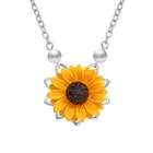 Imitation Pearl Sunflower Necklace For Women Clothes Accessories 3 Colors Sun Flower Pendant Necklaces Wedding Jewelry