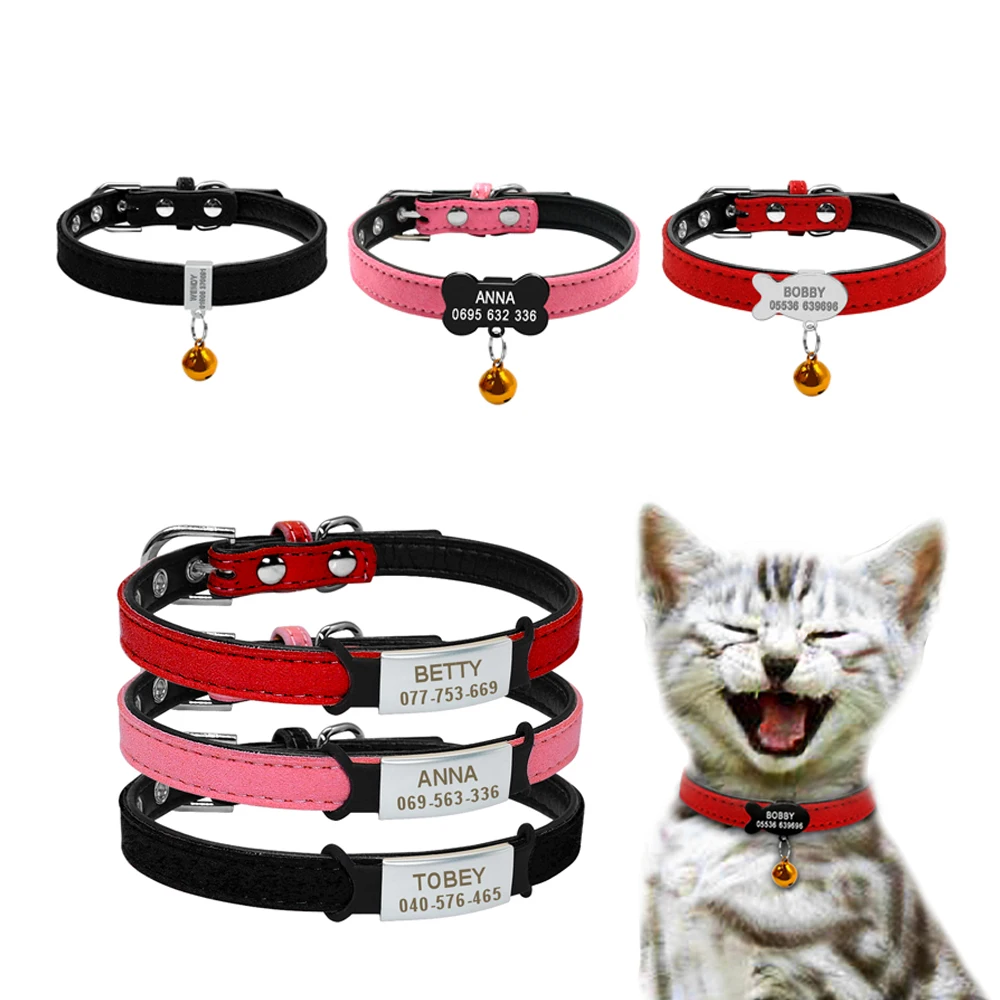 Soft Dog Cat Collar with Bell Personalized Safety Cat Name Id Collars and Tag Set Dog Cat Accessories Small Pet Puppy Collars
Soft Dog Cat Collar with Bell Personalized Safety Cat Name Id Collars and Tag Set Dog Cat Accessories Small Pet Puppy Collars