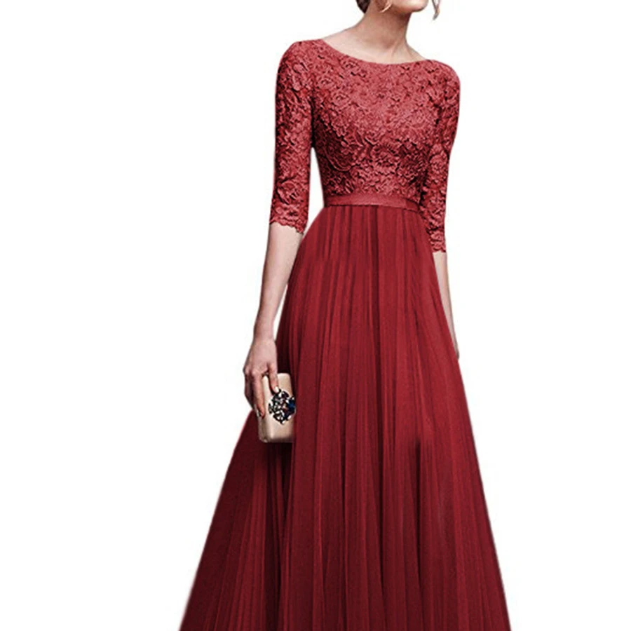 Womens Wedding Lined Long Chiffon Lace Dress Evening Party Dresses, Customized colors
Womens Wedding Lined Long Chiffon Lace Dress Evening Party Dresses, Customized colors