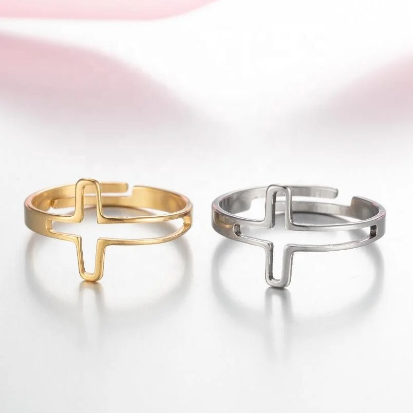 2021 Fashion Gold Plated Stainless Steel Knuckle Classic Hollow Cross Open Couple Rings For Women Men Wedding Gift Jewelry
2021 Fashion Gold Plated Stainless Steel Knuckle Classic Hollow Cross Open Couple Rings For Women Men Wedding Gift Jewelry