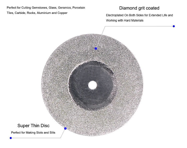 12pcs Circular Electroplated Diamond Cutting Disc for Dremel Rotary Tool