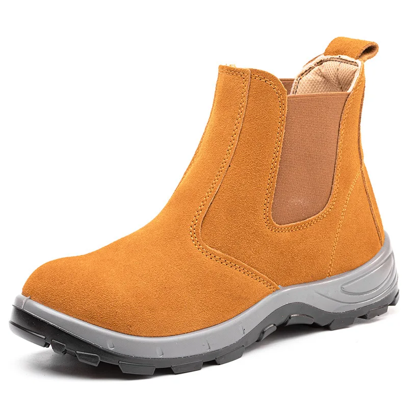 Hot Selling Factory Supply Steel Toe Puncture-proof Midsole Safety Boots, Brown