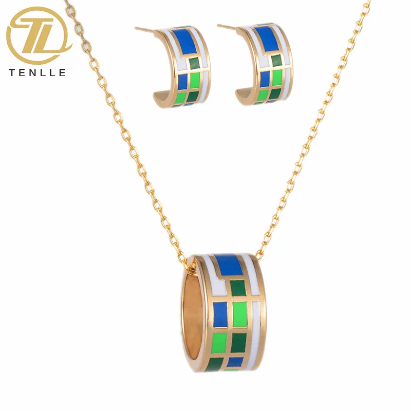 Colorful Vintage Bohemian Ethnic Engraved Fashion Enamel Earring necklace, Multi color 
Colorful Vintage Bohemian Ethnic Engraved Fashion Enamel Earring necklace, Multi color