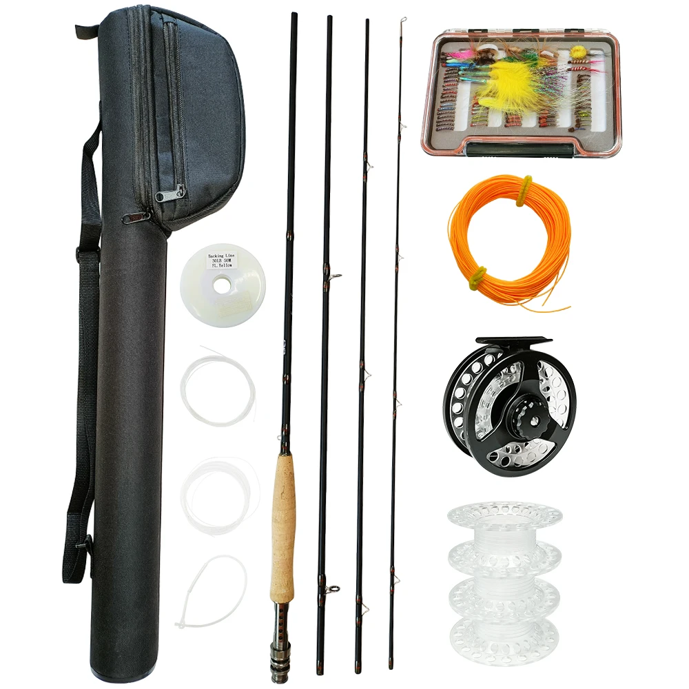 

Newbility 4 sections 7ft 8ft 9ft carbon fly fishing rod and reel combo