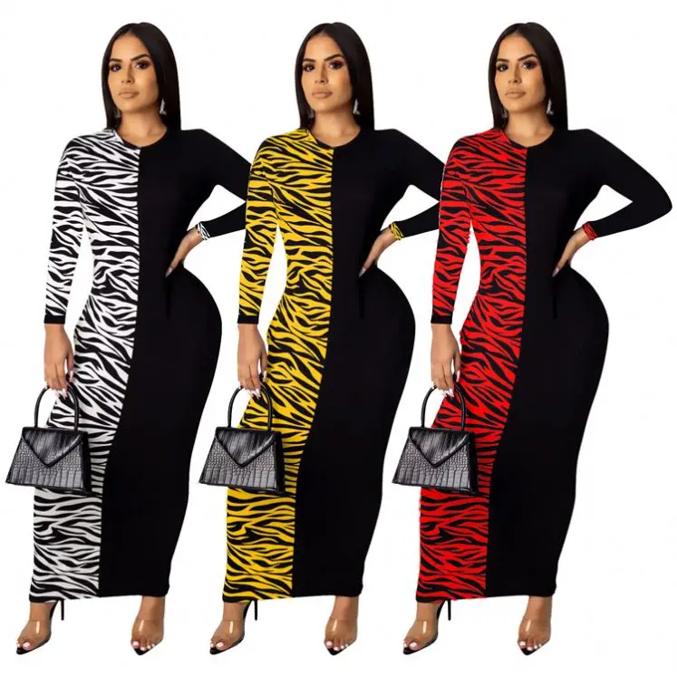 2020 lady O Neck long sleeve patchwork zebra printing long dresses women casual sexy fashion women clothing
2020 lady O Neck long sleeve patchwork zebra printing long dresses women casual sexy fashion women clothing