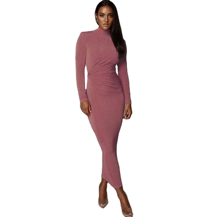 spring and summer high-neck dress White black solid color long-sleeved high-neck dress, White, black, khaki, pink
spring and summer high-neck dress White black solid color long-sleeved high-neck dress, White, black, khaki, pink