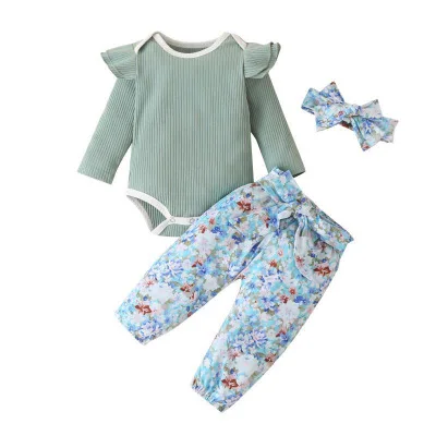 New Toddler Baby Girls Autumn 3PCS Outfits Infant Girl Fly Sleeve Tops Romper +Pants +Headband Baby Girl Floral Clothes Set
New Toddler Baby Girls Autumn 3PCS Outfits Infant Girl Fly Sleeve Tops Romper +Pants +Headband Baby Girl Floral Clothes Set