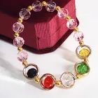 Flat Faceted Crystal Bead Bracelet Colorful Stretch Bead Bracelet Cheap Price Bracelet Charms