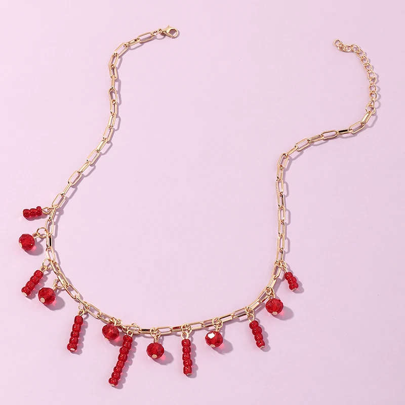 Hot selling red rice bead necklace bride's wedding Jewelry Red Costume Jewelry Necklaces
Hot selling red rice bead necklace bride's wedding Jewelry Red Costume Jewelry Necklaces