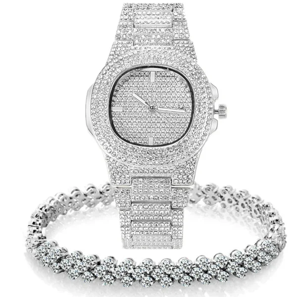 Hot Sale Fashion Hip Hop Men Chain Diamond Watch Cuban Bracelet And Ladies Watches Diamond Bracelet Men And Women Party Jewelry
Hot Sale Fashion Hip Hop Men Chain Diamond Watch Cuban Bracelet And Ladies Watches Diamond Bracelet Men And Women Party Jewelry