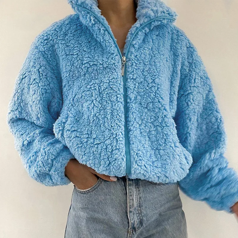 2021 Ladies Plush Zipper High Neck Loose Warm Long Sleeved Jacket Coat For Winter
2021 Ladies Plush Zipper High Neck Loose Warm Long Sleeved Jacket Coat For Winter