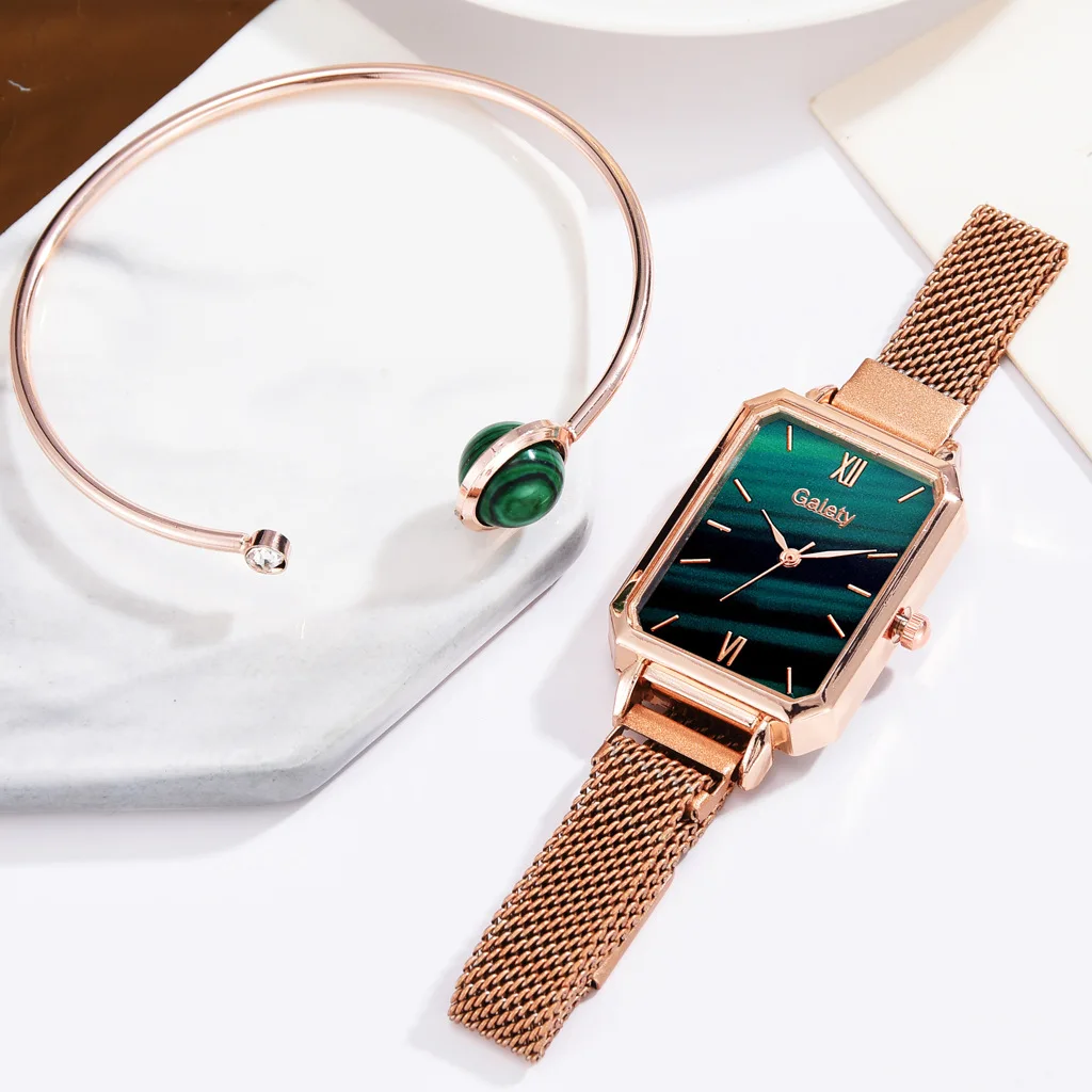Hot Sale Women Ladies Fashion Leather Strap Square Diamond Quartz Wrist Bracelet Watches Gift Set, Silver plated
Hot Sale Women Ladies Fashion Leather Strap Square Diamond Quartz Wrist Bracelet Watches Gift Set, Silver plated